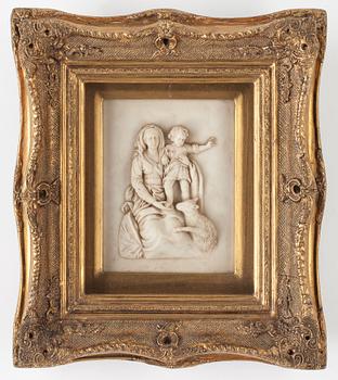 MARMORPLATTA I RELIEF, tidigt 1900-tal.