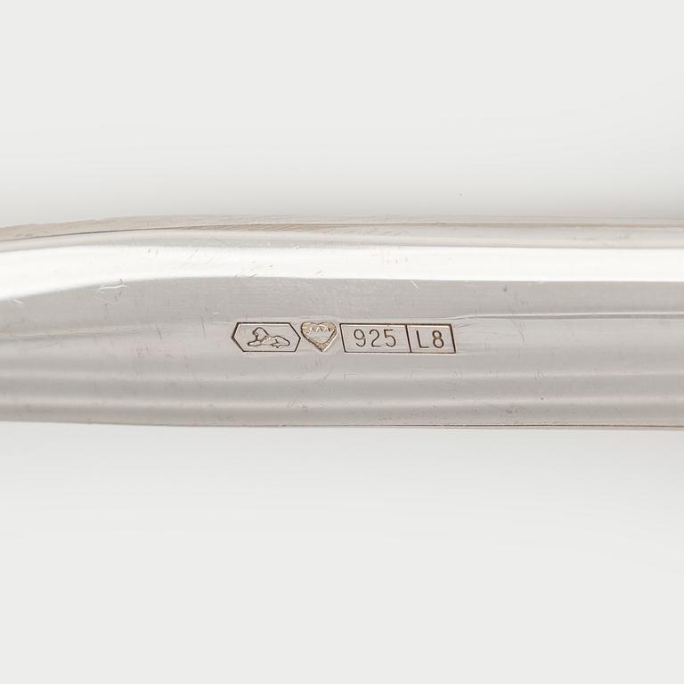 Tapio Wirkkala, Bestickuppsättning "Marski", 98 delar, sterlingsilver, Kultakeskus, Tavastehus 1988. I originalschatull.