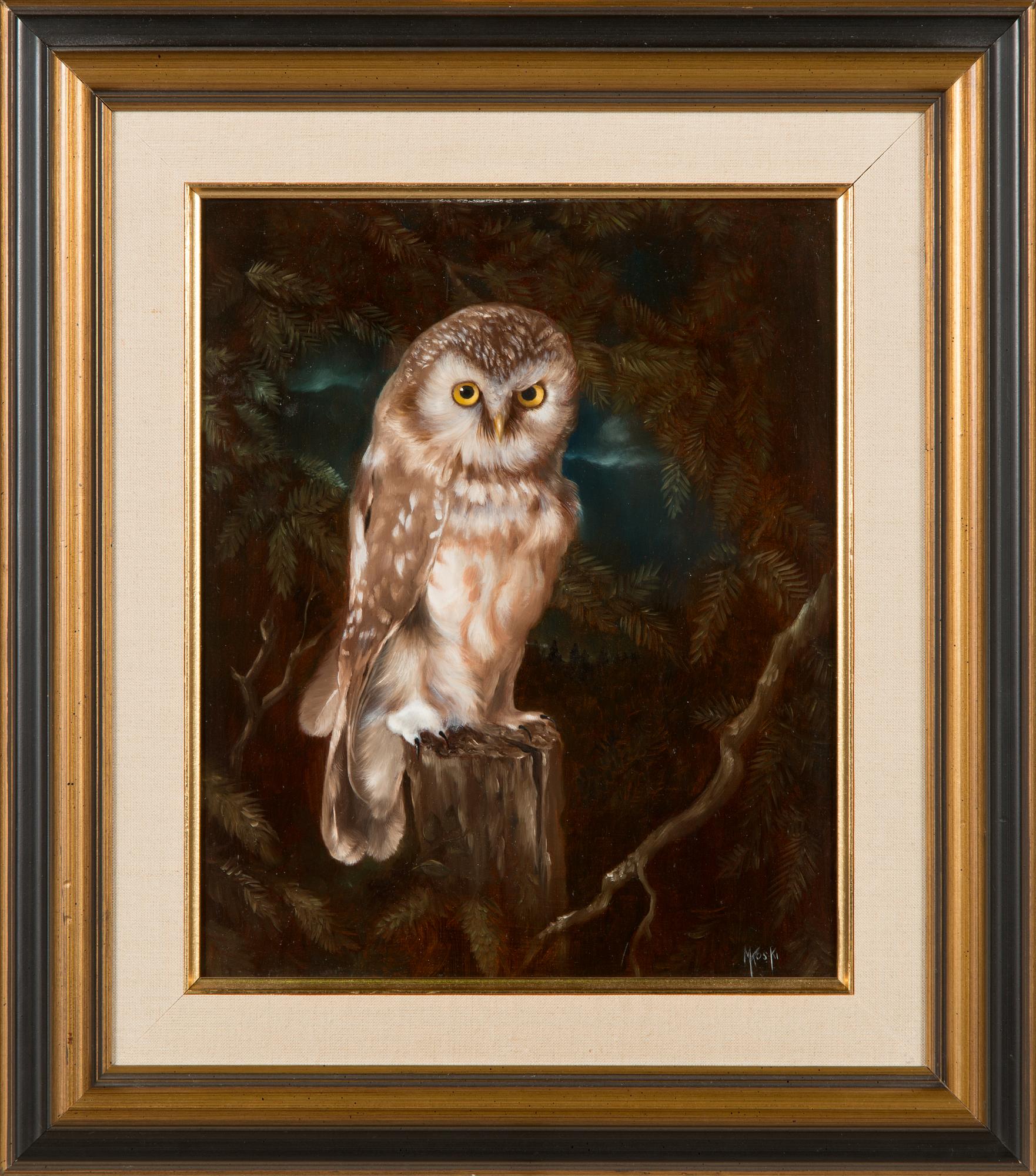 Mary Koski, oil on board, signed.
