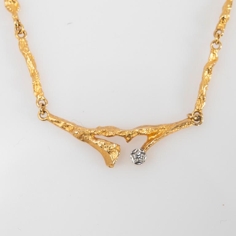 Björn Weckström, Necklace, "Vårdagg", 18K and brilliant-cut diamond, Lapponia.