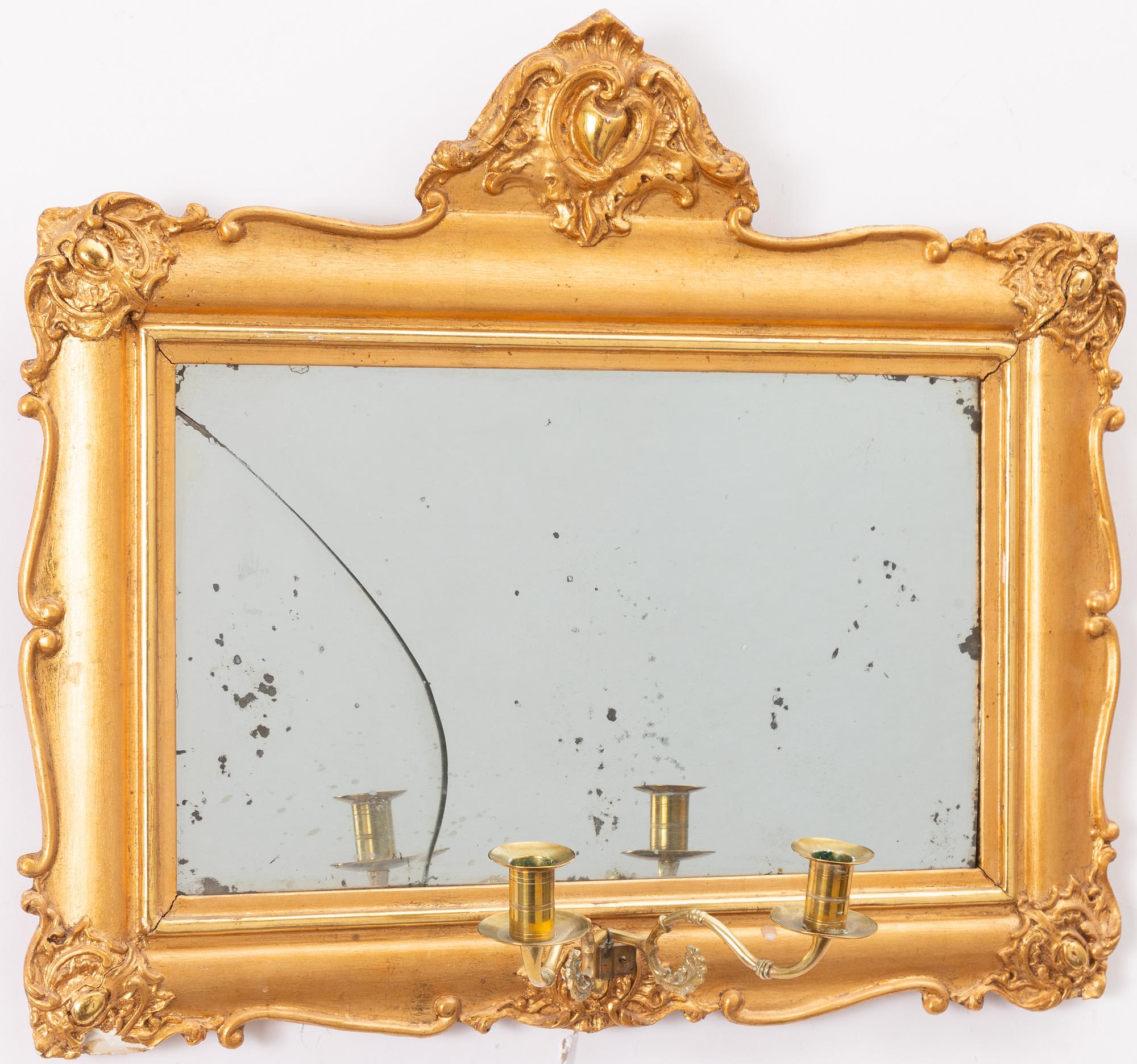 A pair of mirror wall sconces, second half of the 19th century.