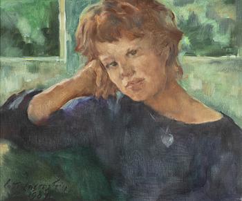 Lotte Laserstein, portrait of Chatarina Sjölund.
