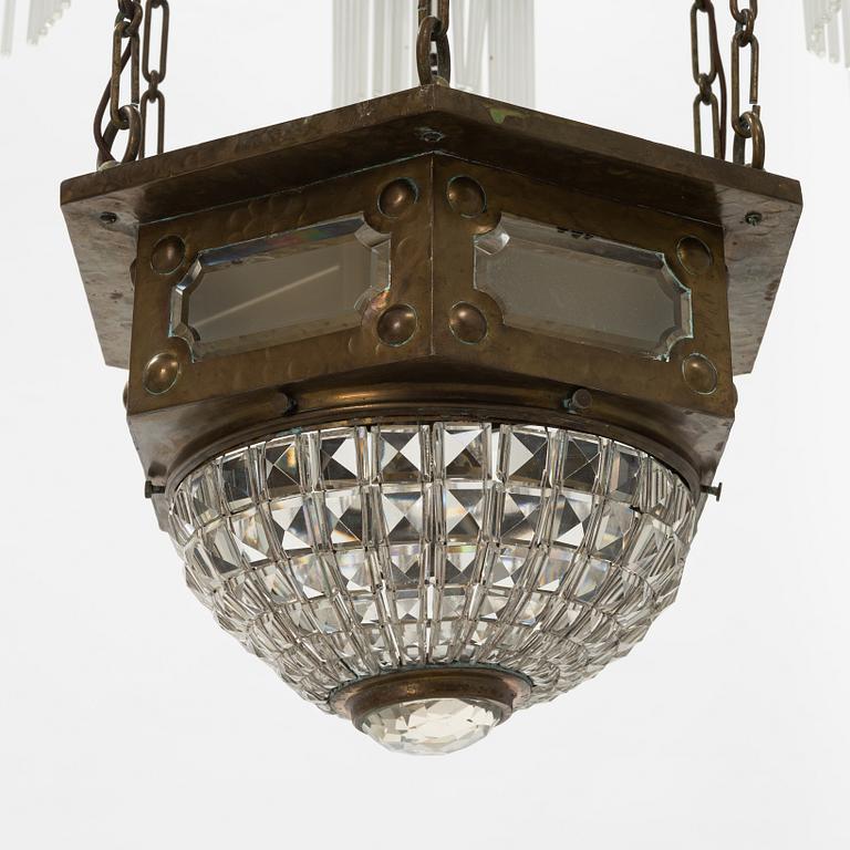 An Art Nouveau ceiling light, early 20th Century.