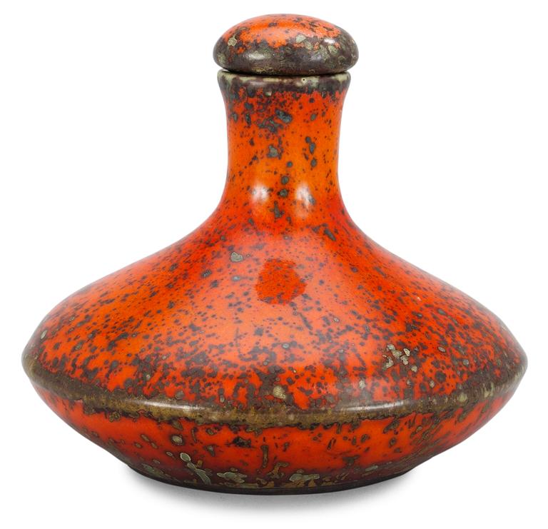 A Hans Hedberg faience flacon, Biot, France.