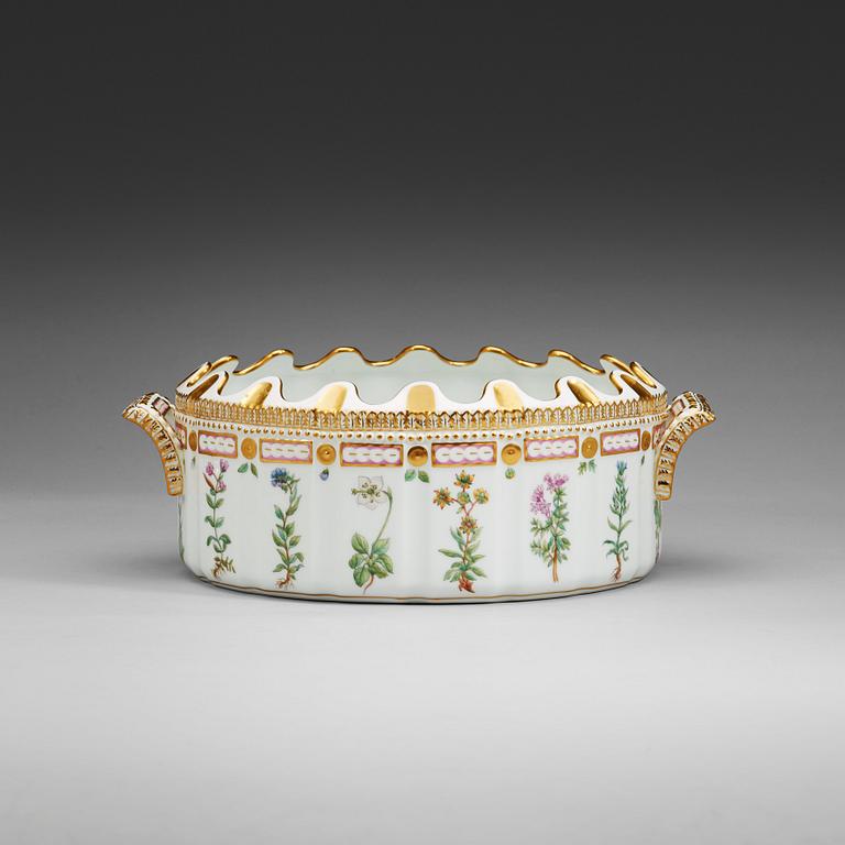 GLASSKÖLJARE, porslin. "Flora Dancia", Royal Copenhagen, Danmark, 1900-tal.