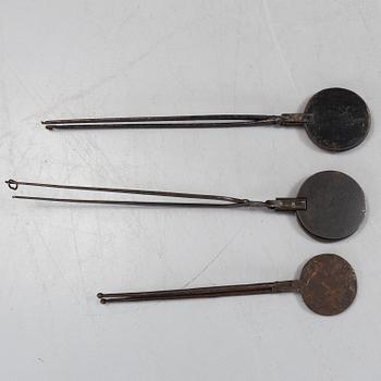 RÅNJÄRN, 3 st, gjutjärn, 1800-tal.