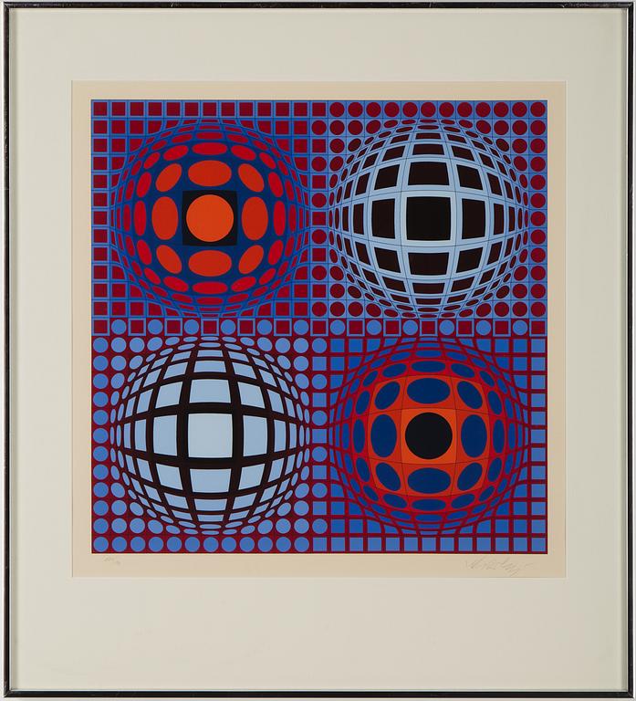 VICTOR VASARELY, färgserigrafi, signerad Vasarely och numrerad 103/150 med blyerts.
