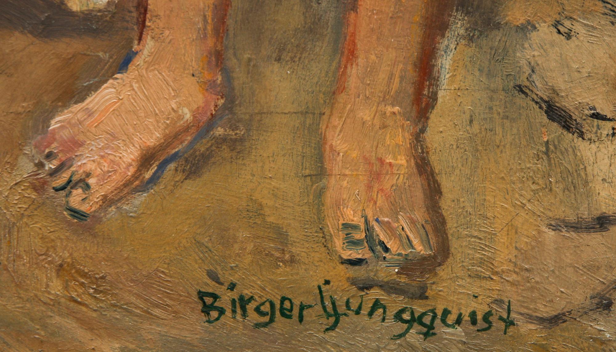 BIRGER LJUNGQUIST, olja på pannå, sign.