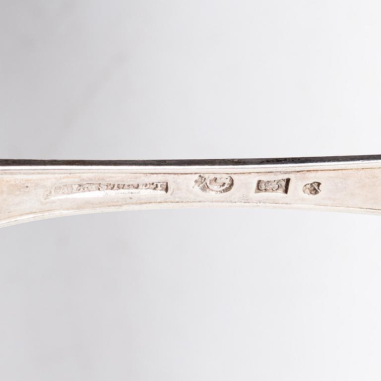 Four Swedish silver tablespoons, Gothenburg, 1796–1829.