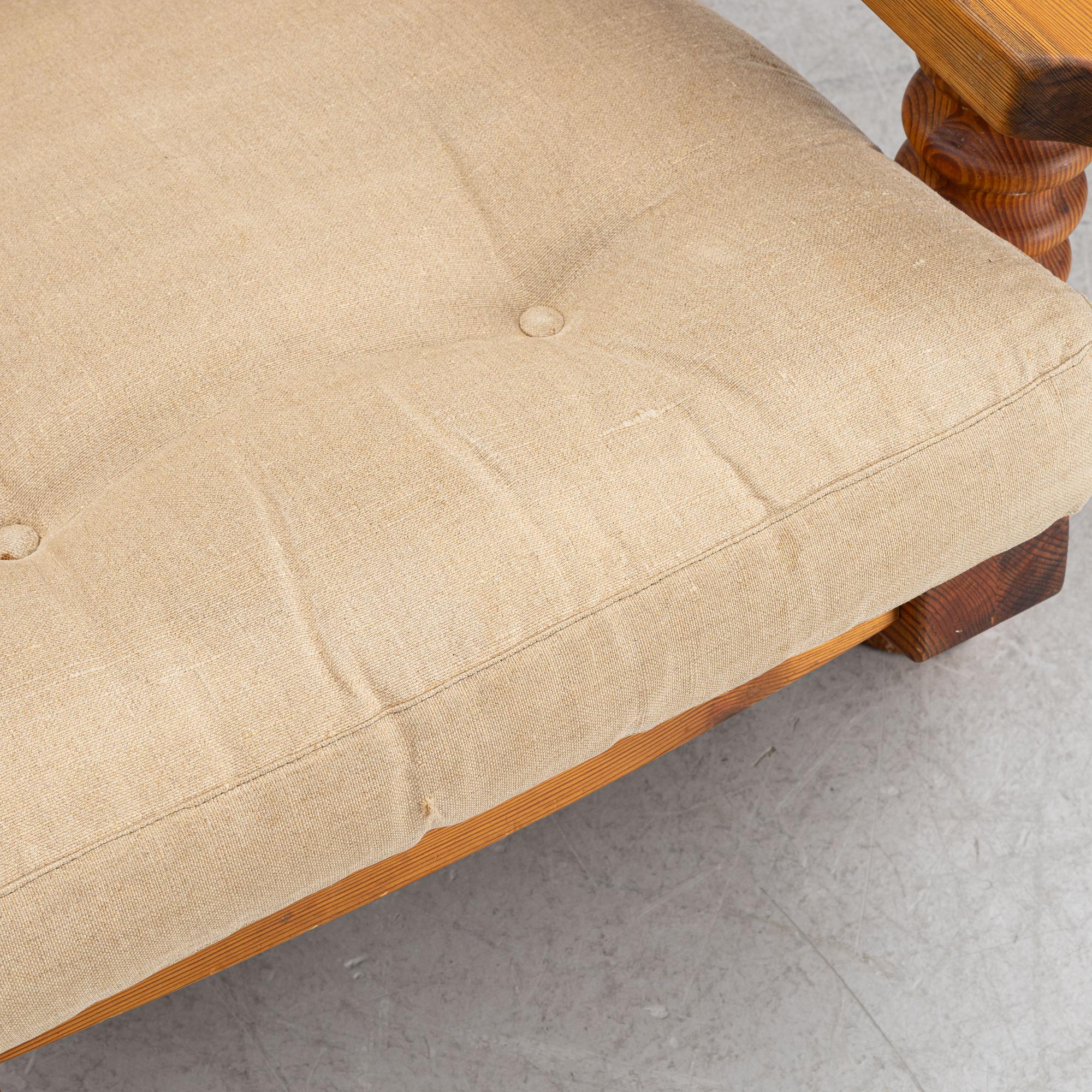 Armchair with footstool, Collden, model "Tälja", table from Sven Larssons möbelshop, 1960s-70s.