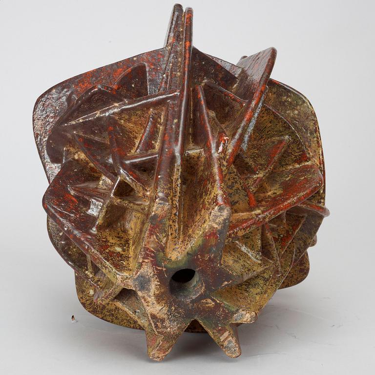 A Hans Hedberg faience sculpture of a sand rose, Biot, France.