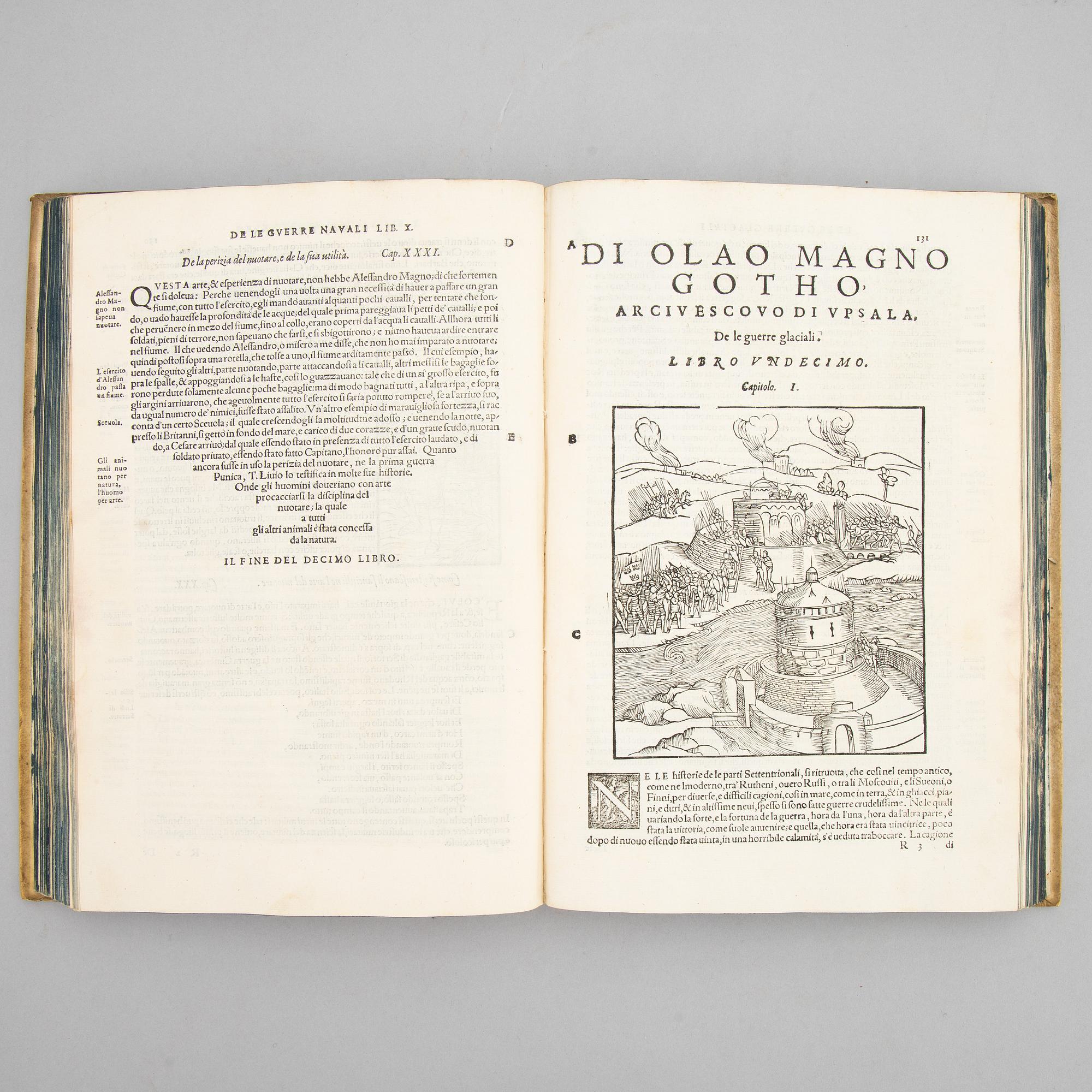 With engraved map of Scandinavia, 1565.