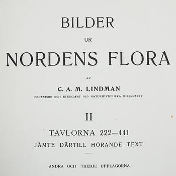 C.A.M. LINDMAN, Bilder ur nordens flora, 2 textdelar, ca 700 bilder i lösblad.
