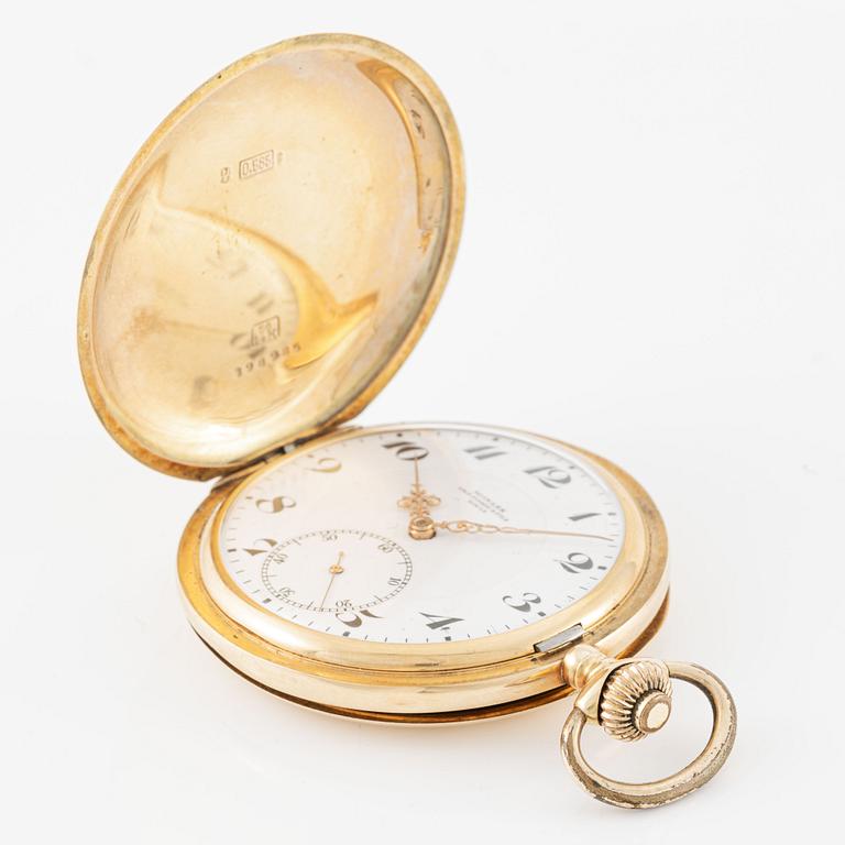 Monark, Ch. F. Tissot & Fils, pocket watch, 52 mm, hunter.