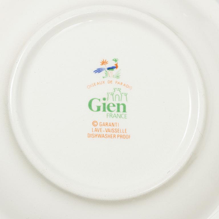A part coffee set, "Oiseaux de Paradis" Gien, France, 21st century. (14 pieces).