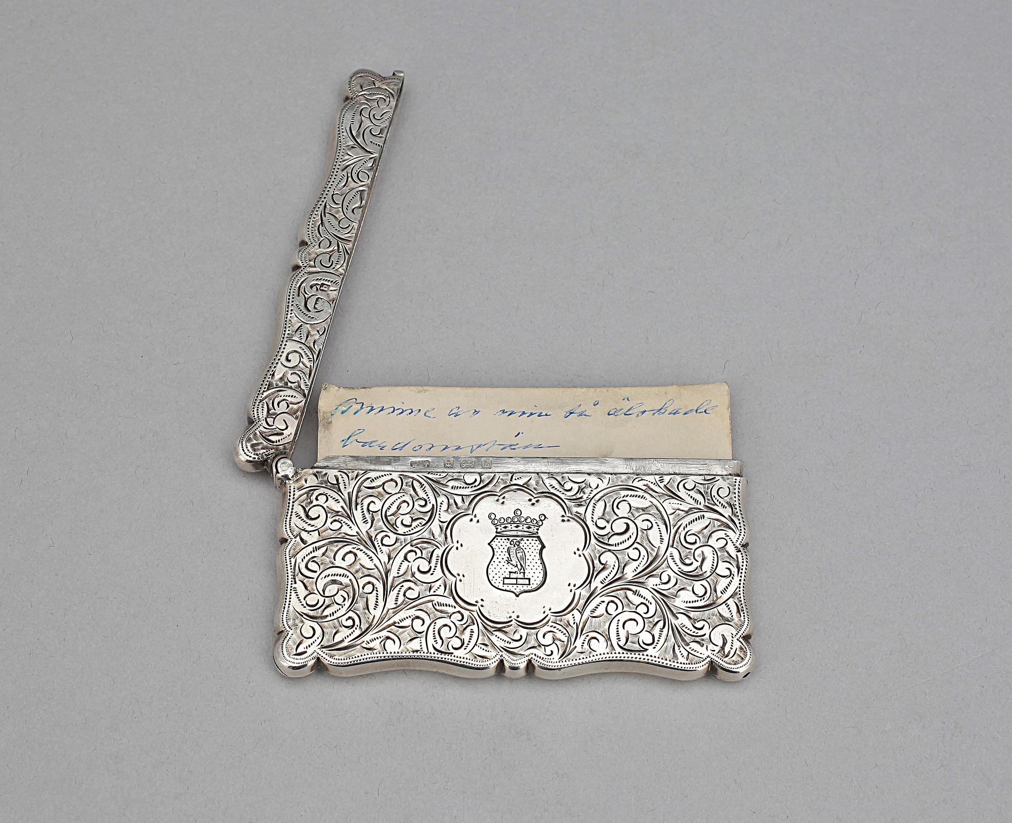VISITKORTSETUI, silver, Birmingham, 1901. Vikt: 55 gram.