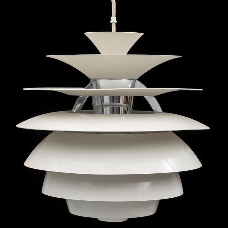 A 'PH Snowball' ceiling lamp by Poul Henningsen, Louis Poulsen, Denmark.