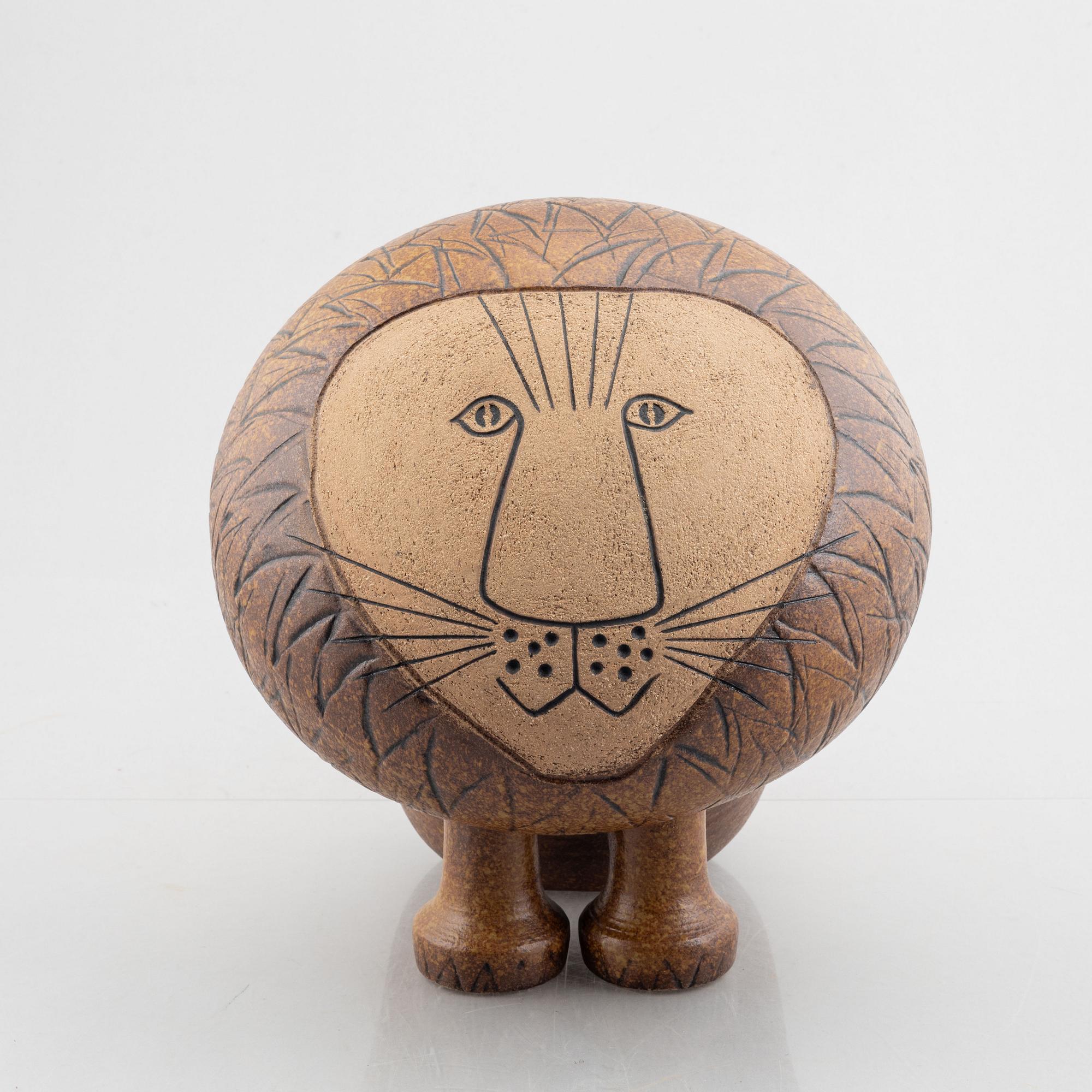 Lisa Larson, a "Lejon Maxi" stoneware sculpture of a lion, Gustavsberg, Sweden.