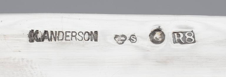 CIGARRSKRIN, silver, K. Andersson, Stockholm 1943. Ca 678 g.