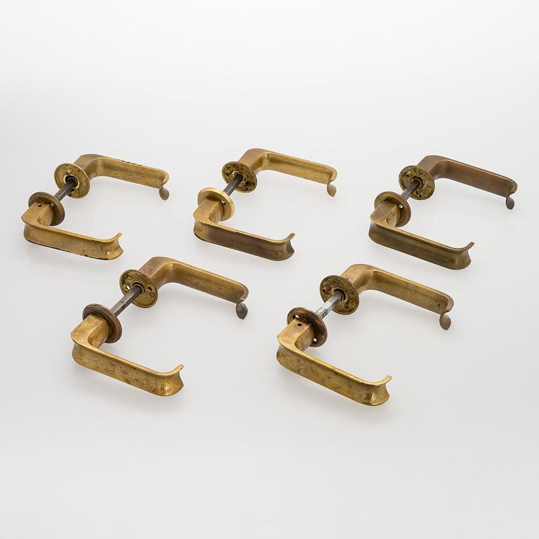 Ilmari Tapiovaara, Five pairs of door handles, for Oy Excelsior Ab (EXO), Designed 1981.