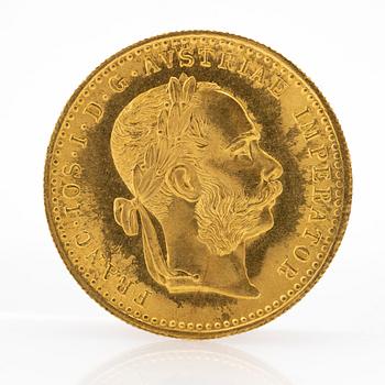 Gold coin, Austria-Hungary, Franz Joseph 1 Ducat, 1915.