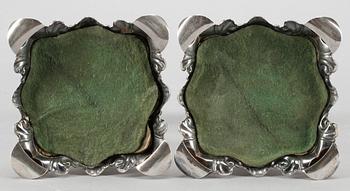 LJUSSTAKAR, ett par, silver, barockstil, C G Hallberg, Stockholm, 1944.
