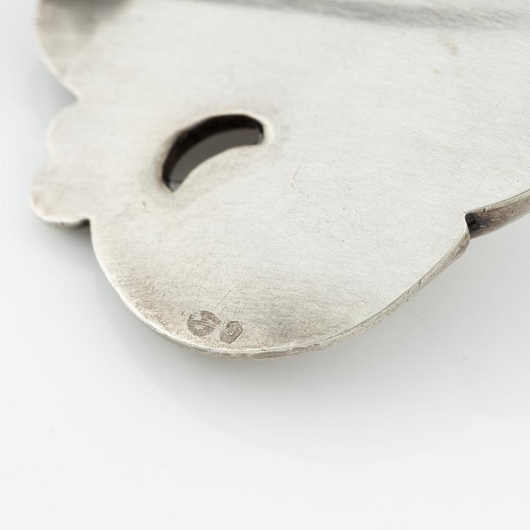 Georg Jensen, two brooches, model 71 and 111, sterling silver, Denmark 1933-1944.