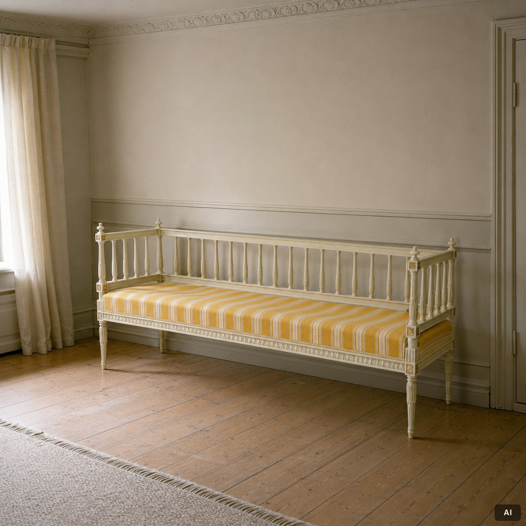 A Gustavian style sofa, second half of the 20th century.