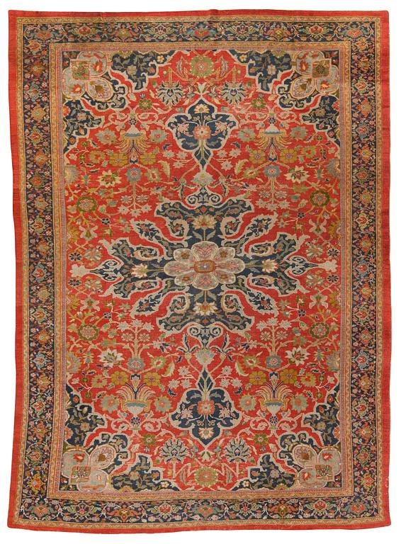 A CARPET. An antique Mahal, a so called Ziegler. 400,5 x 297 cm.