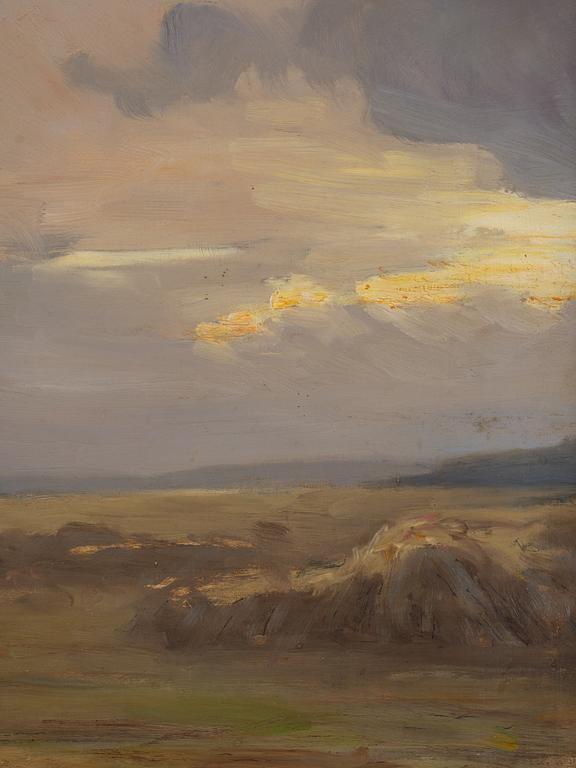 Axel Fahlcrantz, "Hay harvest, evening light, the rain subsides".