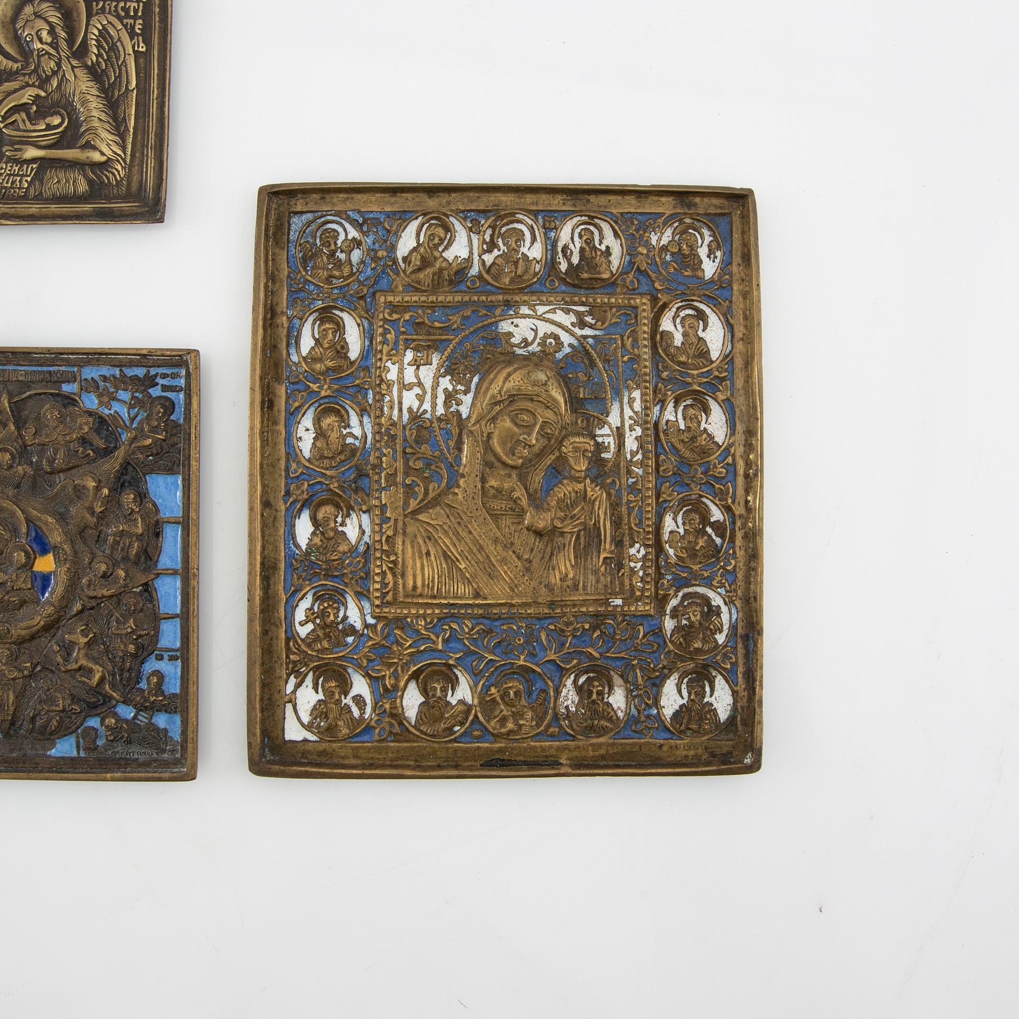 Travel icons 5 pcs Russia 18th/19th century.