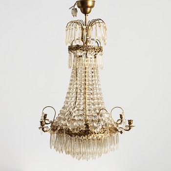 Chandelier, for six candles, mid-20th century.