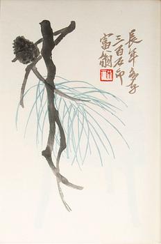 Qi Baishi, album med träsnitt, utgiven av Rong Bao Zhai, Beijing, 1951.