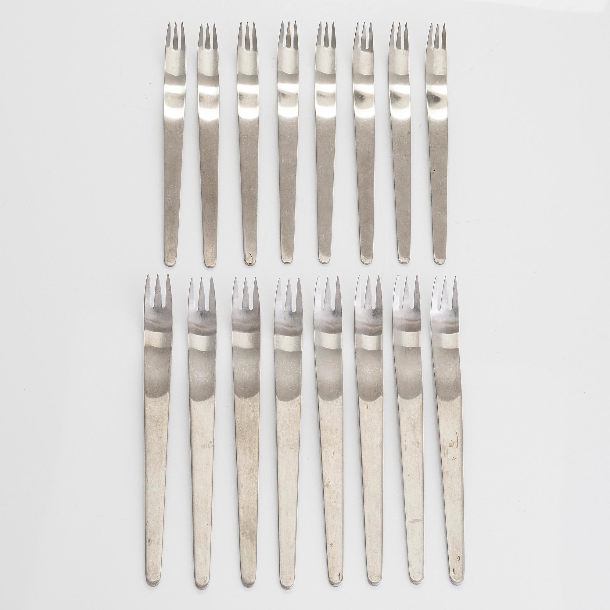 Arne Jacobsen, a 46 piece cutlery set  'AJ-bestick' A. Michelsen and Georg Jensen, Denmark.