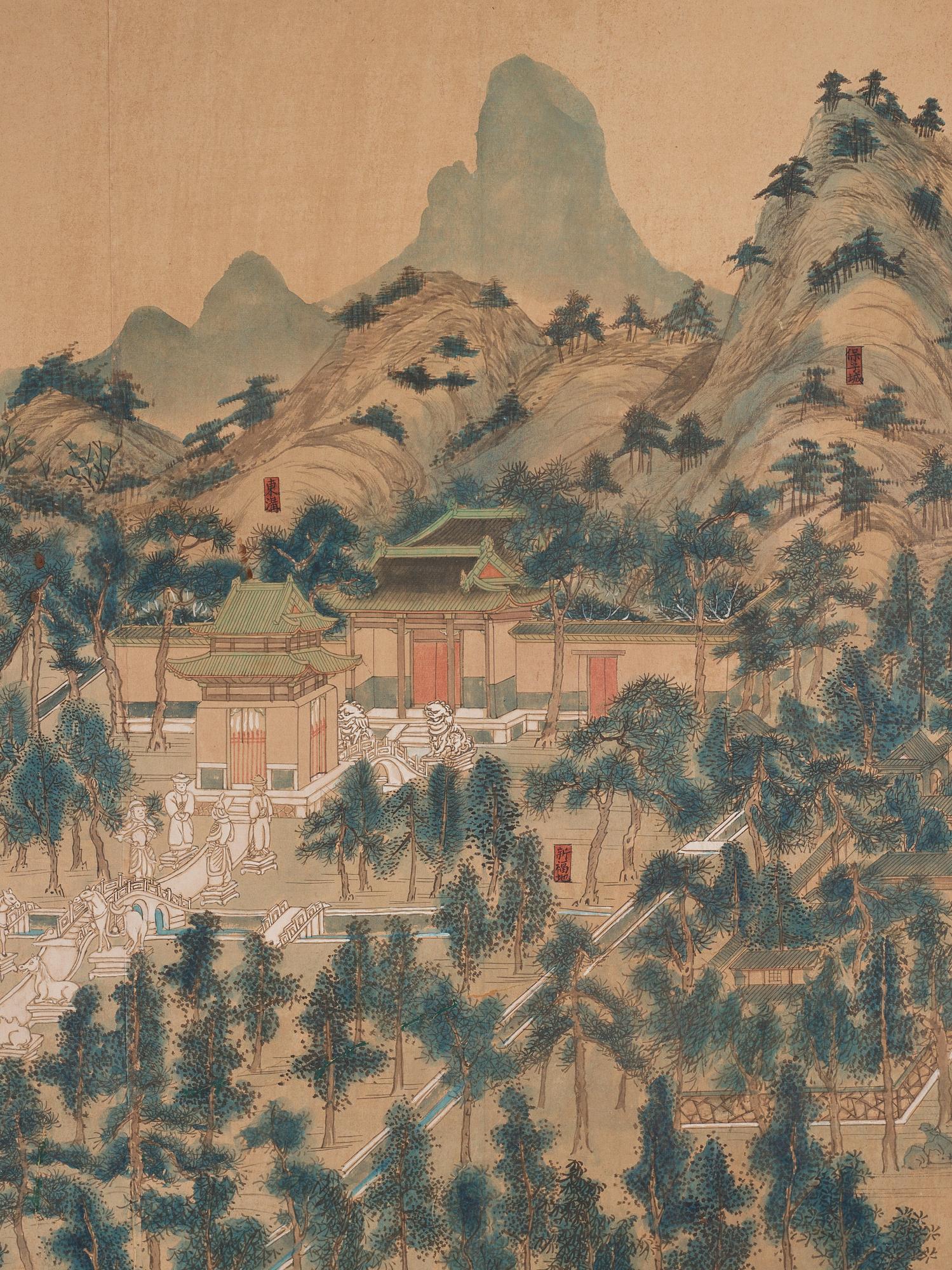 A long scroll painting by unknown Chinese artist, Qing dynasty/early 20th Century.