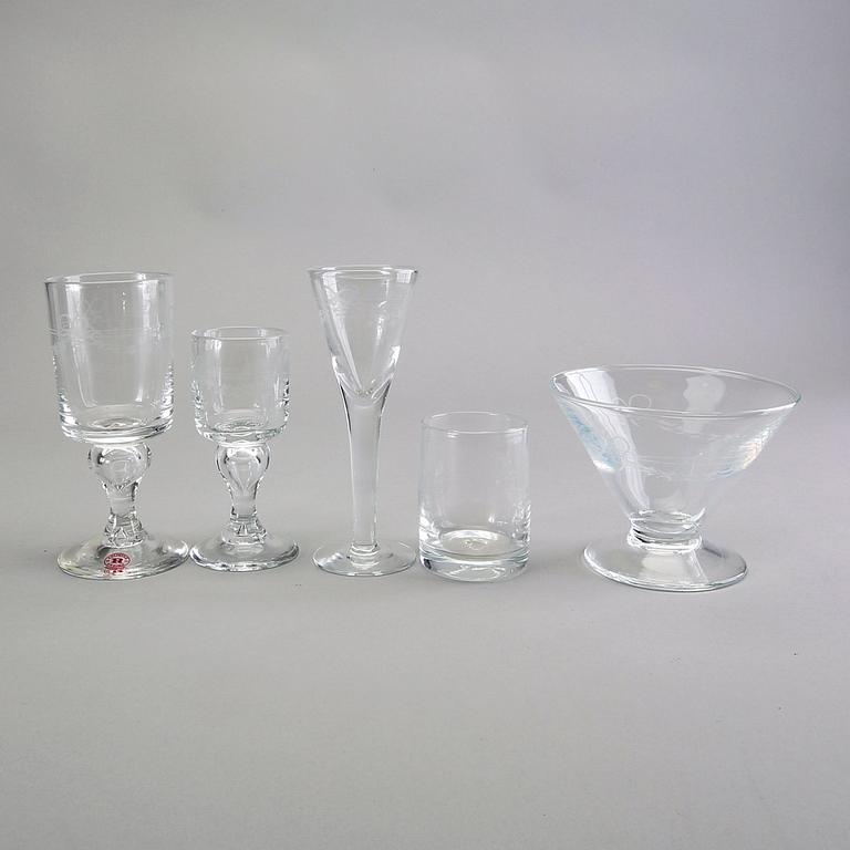 A 66 pcs "Antik" glass service from Reijmyre later part of the 20th century.