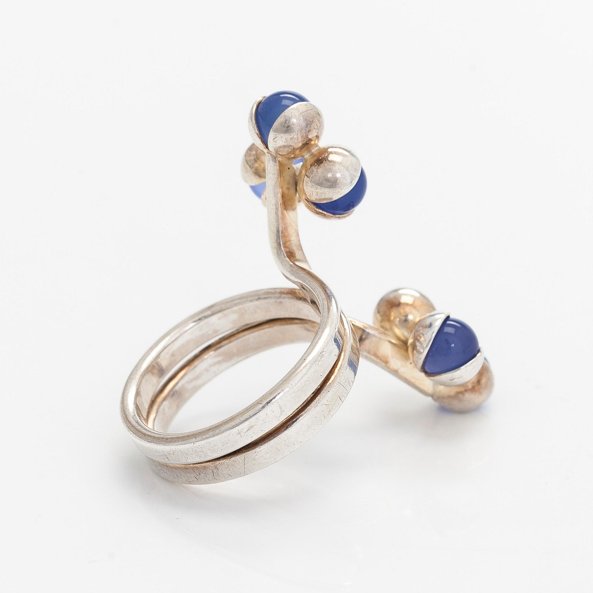 Elis Kauppi, ring, kalcedon, silver.