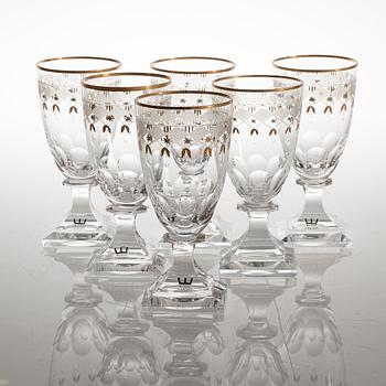 Six wine glasse, "Odelberg Junior" from Kosta, second half of the 20th century.