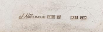 A Swedish 20th century  sterling silver box mark of Lars Håkansson Uppsala 1988, weight 196 grams book included.