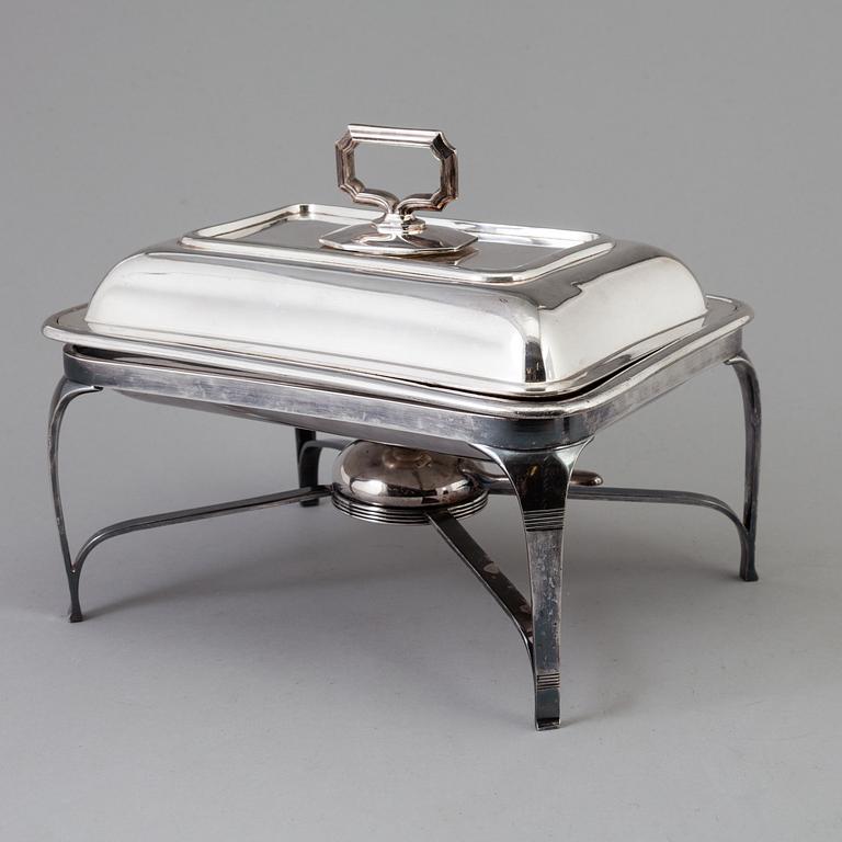 A silver plated vegetable tureen, marked Berndorf, Austria.