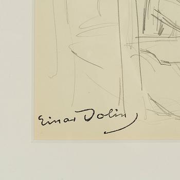 Einar Jolin, pencil drawing, stamped signature Einar Jolin.