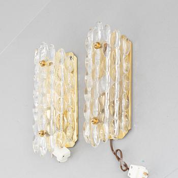 Carl Fagerlund, a pair of wall lamps, model 2355/111, Orrefors.