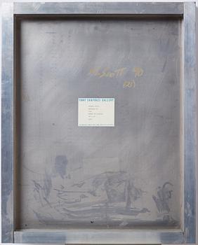 Michael Scott, enamel on aluminum, signed and dated -90 verso.
