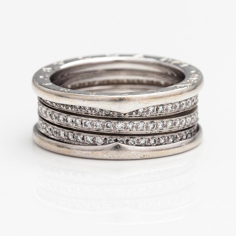 BVLGARI, An 18K white gold ring, B.Zero1, with brilliant cut diamonds ca 0.62 ct in total.
