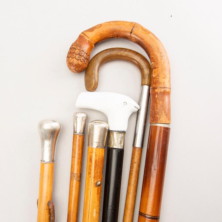 A set of six early 1900s canes.