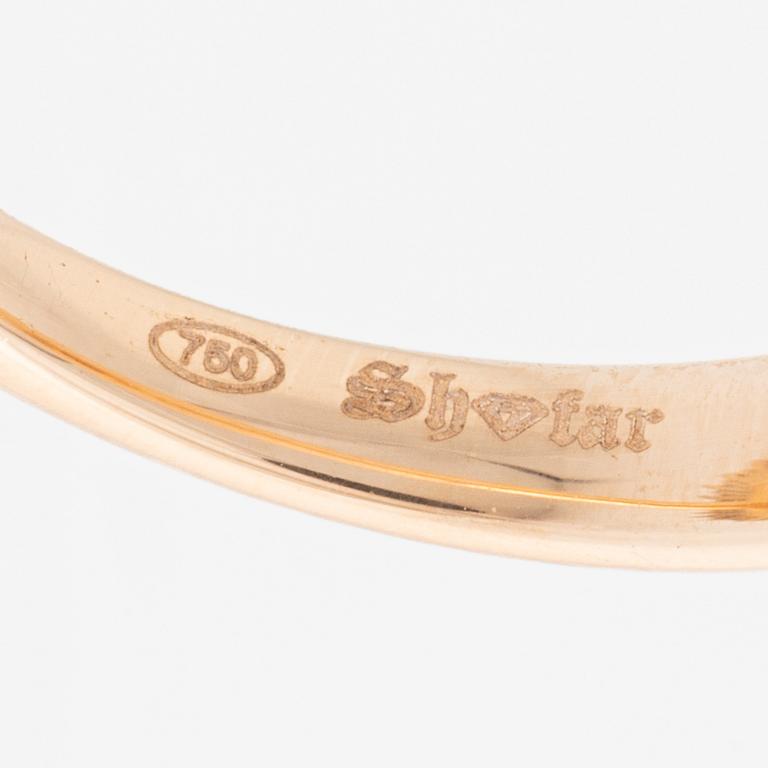 Ring, cocktailring med lila turmalin och briljantslipade diamanter.