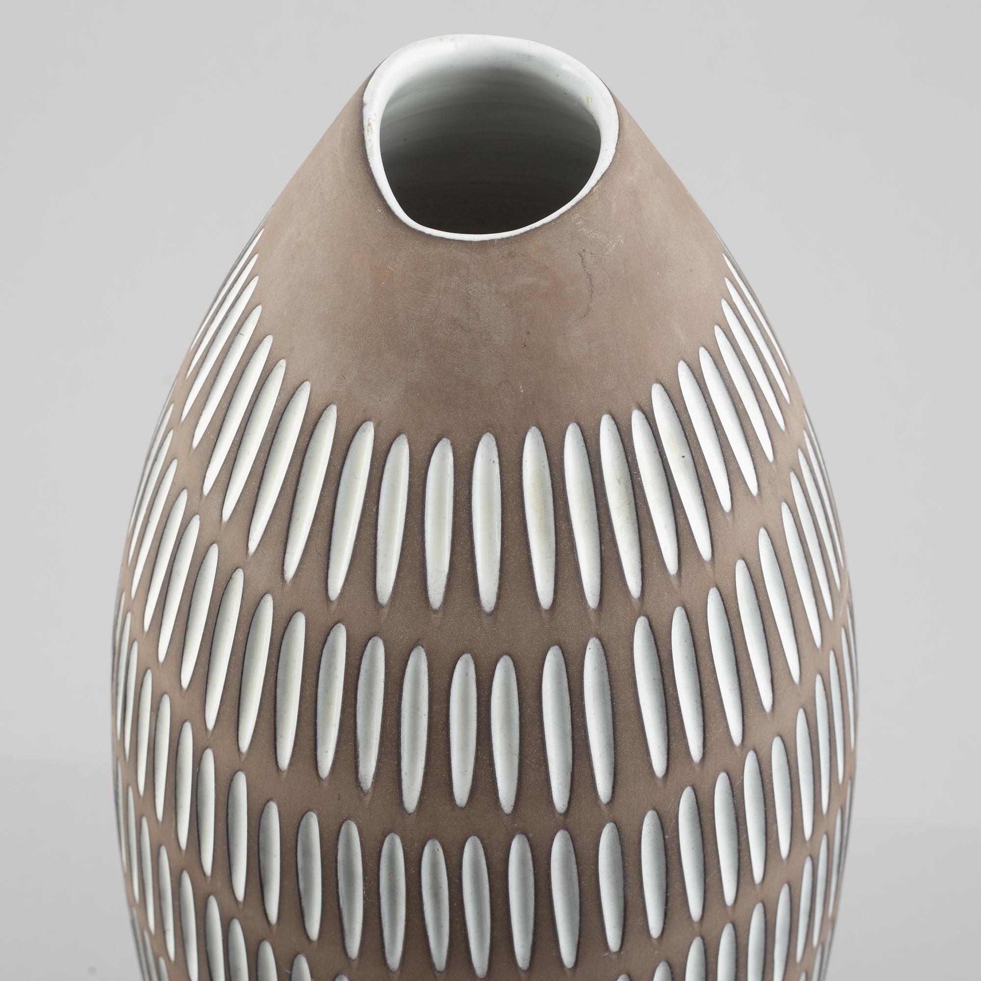 Ingrid Atterberg, floor vase, "Negro", Upsala Ekeby, 1953-1958.