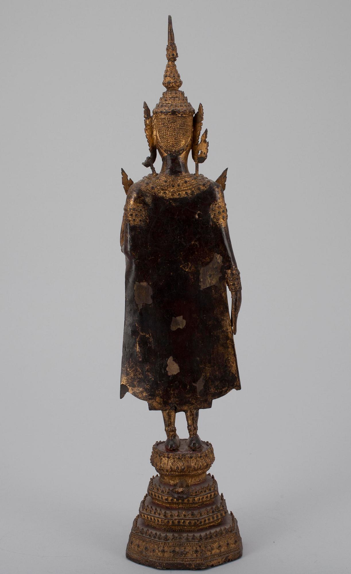BUDDHA, guldfärgad brons, Thailand 1800-talets slut.
