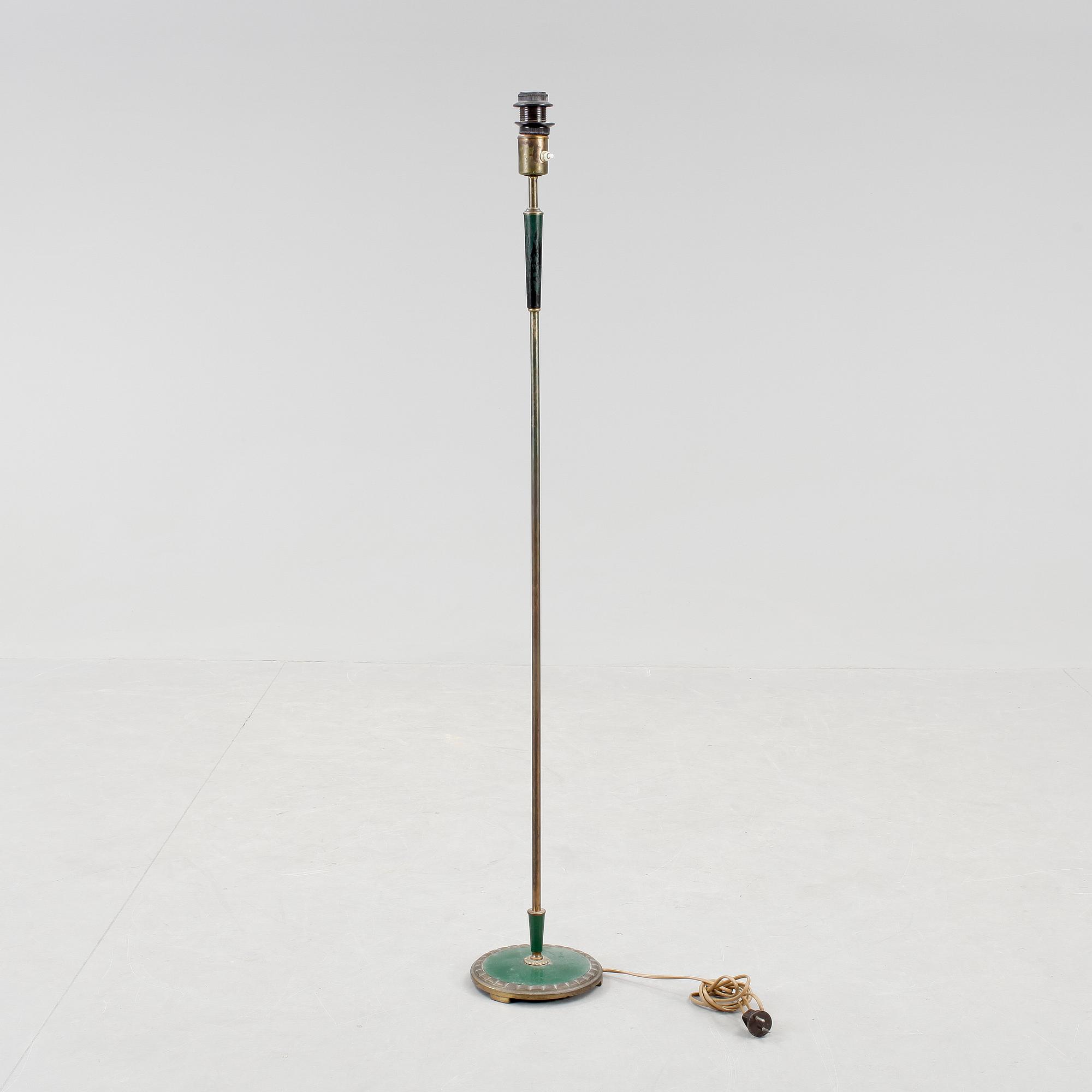 GOLVLAMPA, mässing, 1940-tal.