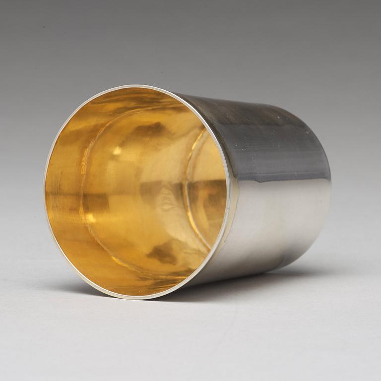 A Swedish 18th century parcel-gilt silver beaker, mark of Arvid Floberg, Stockholm 1799.